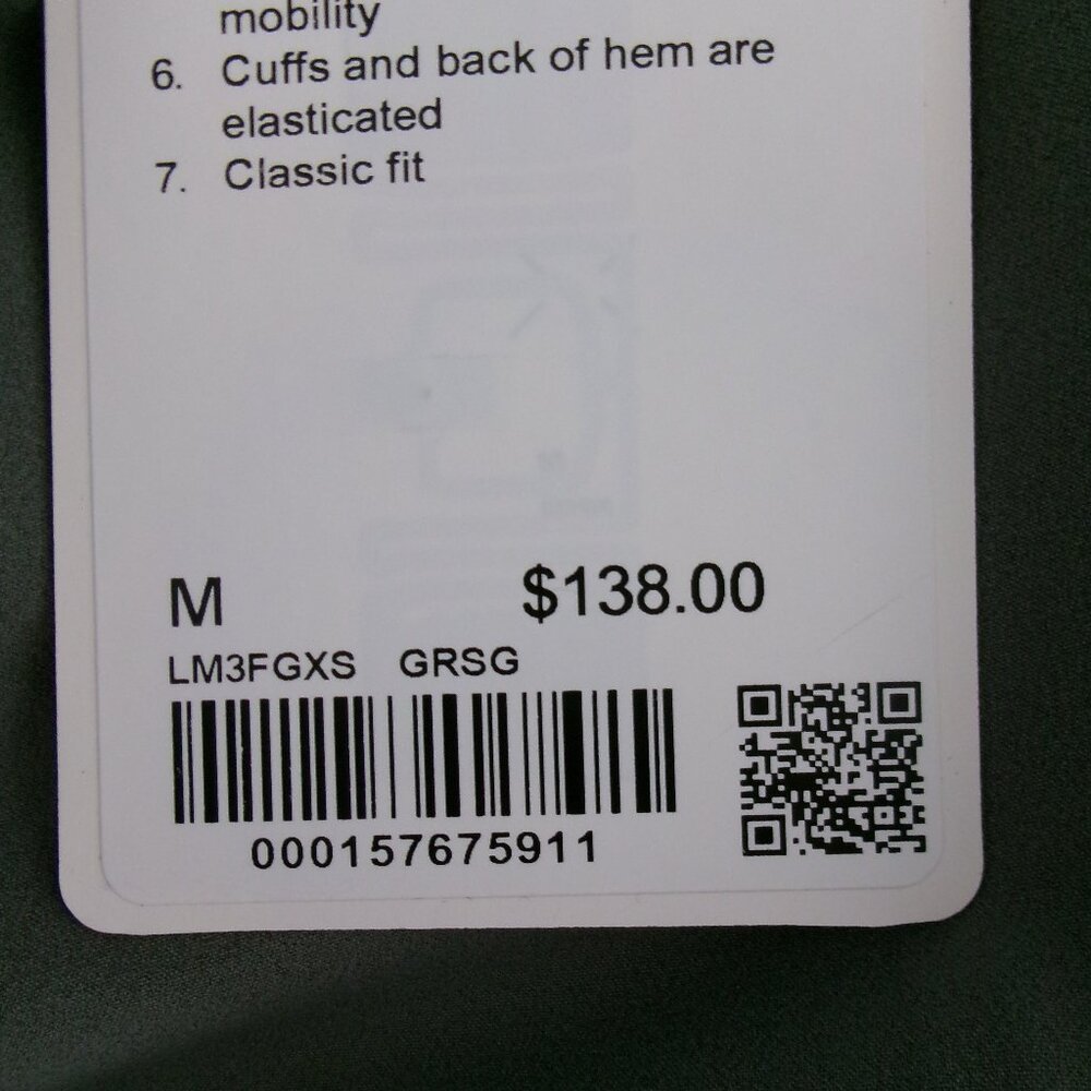 New Men's Lululemon ZEROED IN TRACK JACKET M Grey Sage Willow Leaf Green Grey - Picture 7 of 10